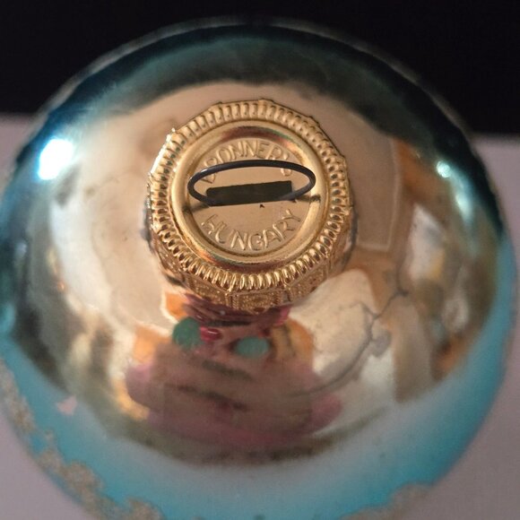 Vintage BRONNERS Ornament Blue, Glitter, Mercury Glass, made in Hungary - Picture 5 of 5